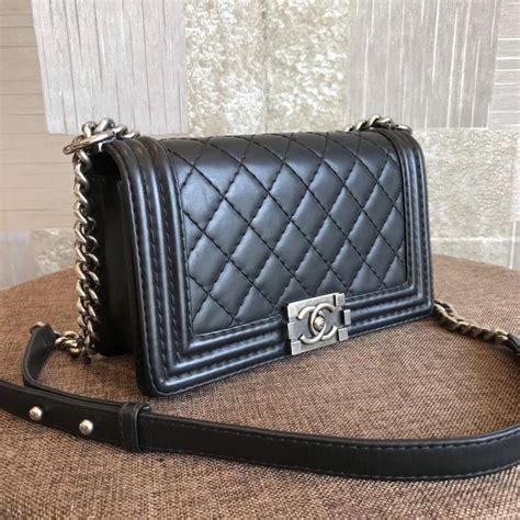 calfskin boy chanel flap bag with horizontal quilting